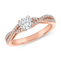 Gravierbarer Diamantring aus Roségold BDR0016-RSL