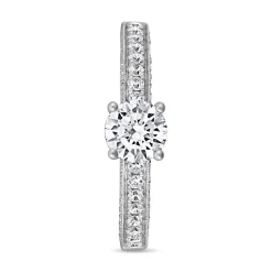 Gravierbarer Diamantring aus Weißgold oder Platin BDR0004-WSL