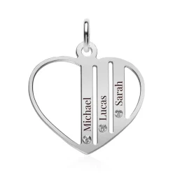 Gravierbarer 925er Silberanhänger Herz mit Zirkonia SP0985SL