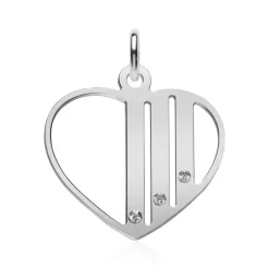 Gravierbarer 925er Silberanhänger Herz mit Zirkonia SP0985SL