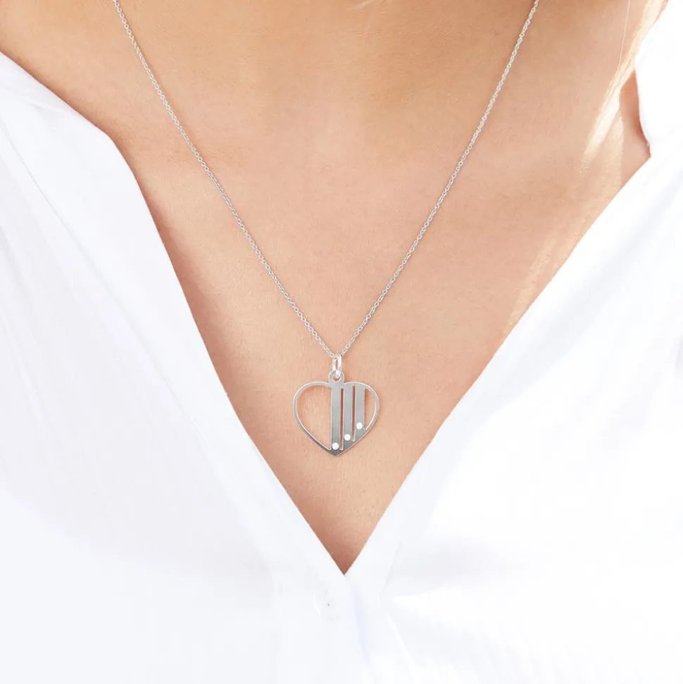 Gravierbarer 925er Silberanhänger Herz mit Zirkonia SP0985SL