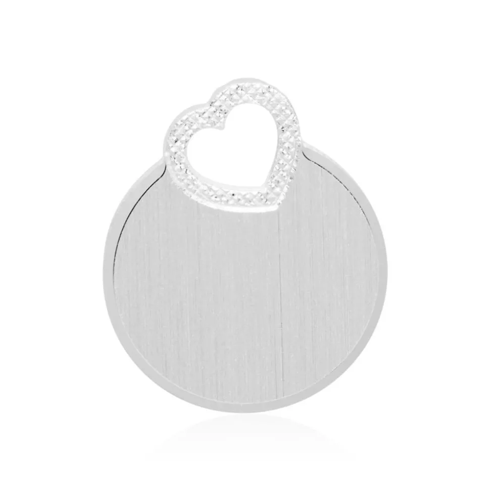 Gravierbarer 925er Silberanhänger rund mit Herz SP0891SL