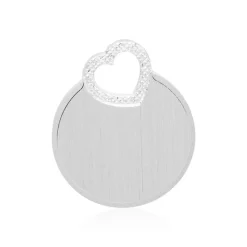 Gravierbarer 925er Silberanhänger rund mit Herz SP0891SL