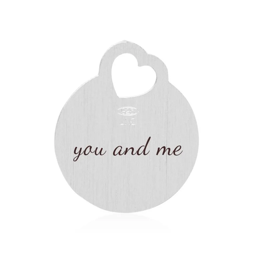 Gravierbarer 925er Silberanhänger rund mit Herz SP0891SL