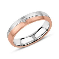 Gravierbarer 925er Silberring für Damen, rosé Zirkonia R8597czSL