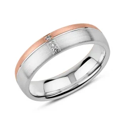 Gravierbarer 925er Silberring für Damen, rosé Zirkonia R8595czSL