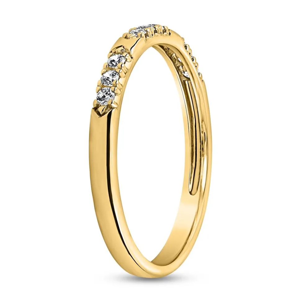 Gravierbarer Gelbgold Ring mit lab grown Diamanten BDR0121LG-GSL