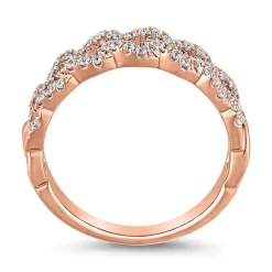 Gravierbarer Gliederring aus Roségold mit Diamanten BDR0066-RSL