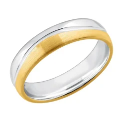 Gravierbarer Herrenring 925er Silber bicolor R8581SL