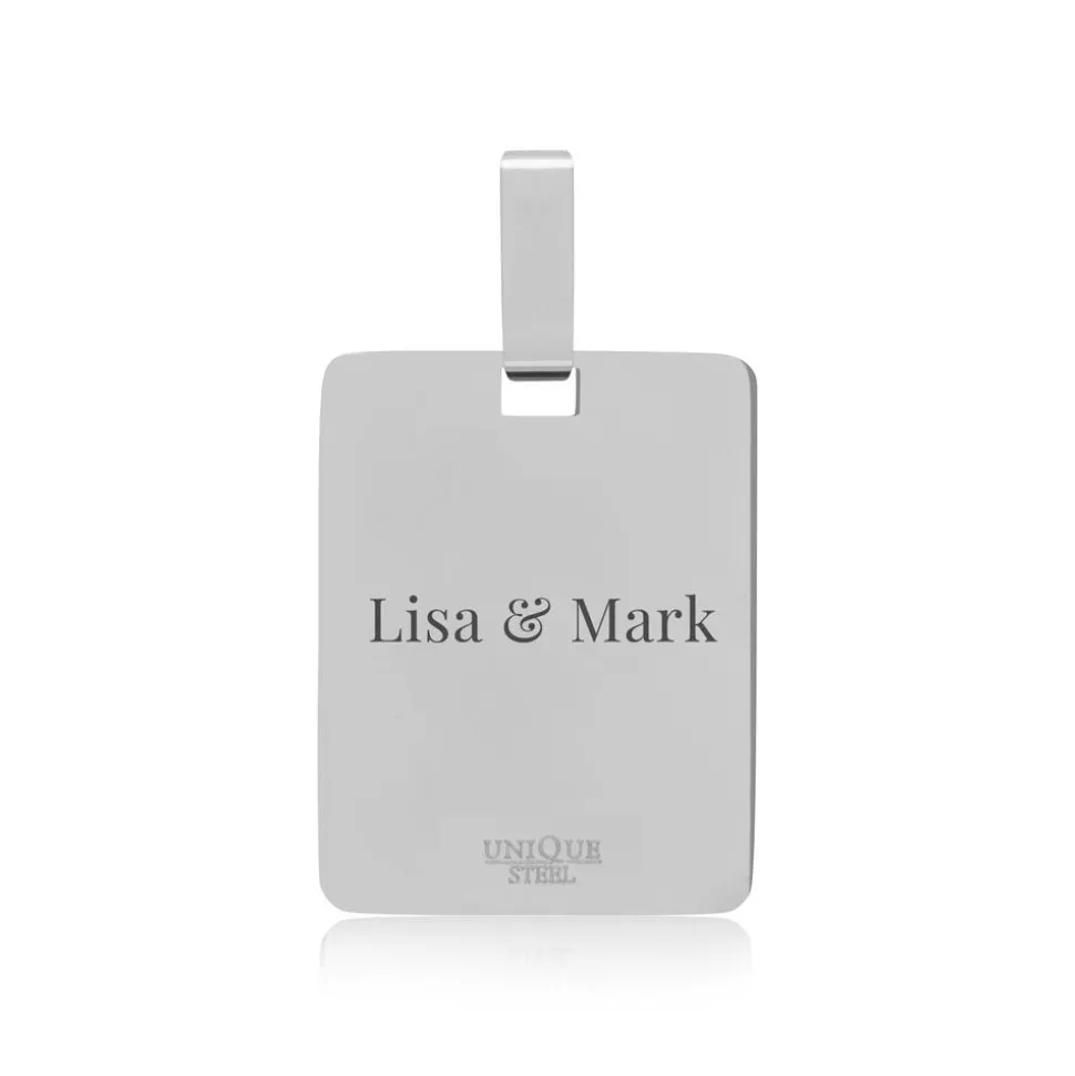 Gravierbarer Herz-Anhänger Edelstahl bicolor P5178SL