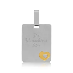 Gravierbarer Herz-Anhänger Edelstahl bicolor P5178SL