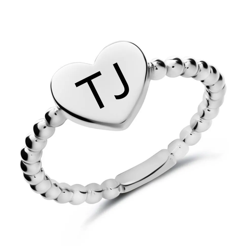 Gravierbarer Herzring für Damen aus Sterlingsilber SR0487SL