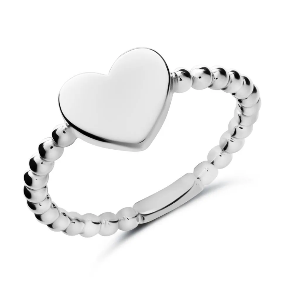 Gravierbarer Herzring für Damen aus Sterlingsilber SR0487SL