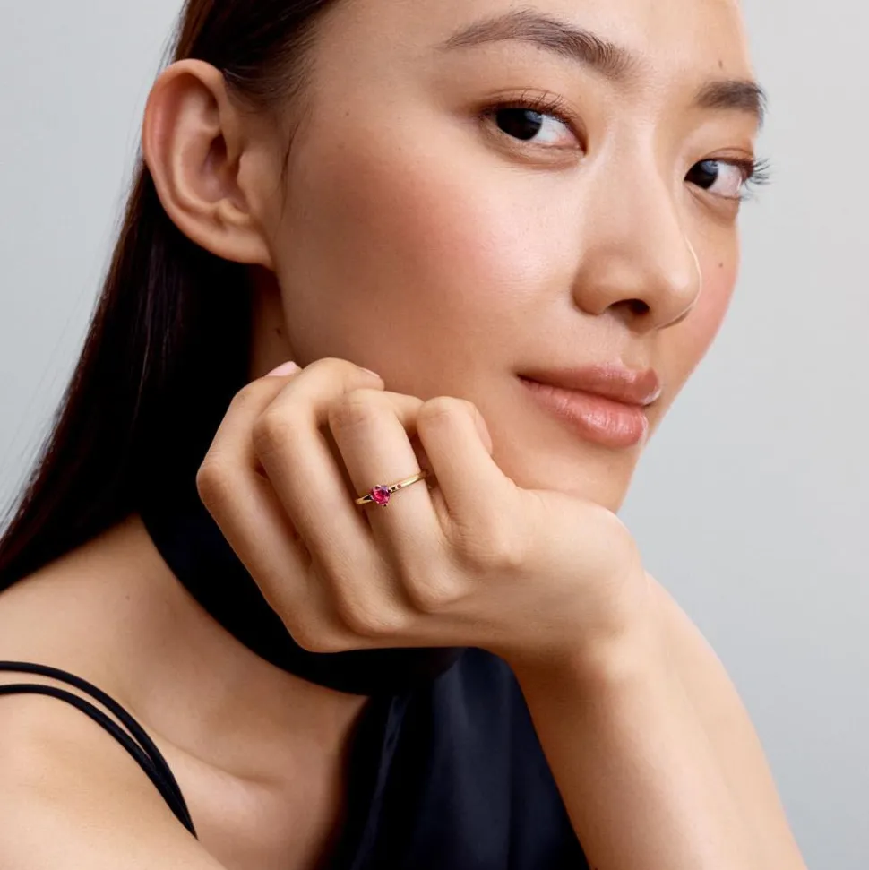 Gravierbarer Herzring für Damen, IP Gold, Moments 166574C01