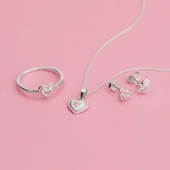 Gravierbarer Kinder Ring Herz aus Sterlingsilber CR0005SL