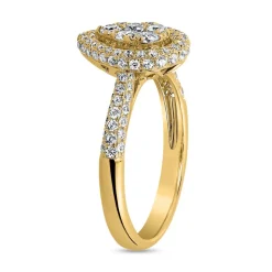 Gravierbarer Ring aus Gelbgold mit lab grown Brillanten BDR0082LG-GSL