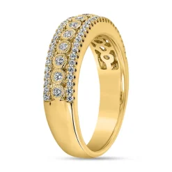 Gravierbarer Ring aus Gelbgold, lab grown Brillanten BDR0074LG-GSL