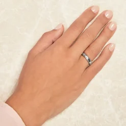 Gravierbarer Ring aus Wolfram mit Zirkonia TUR0050czSL