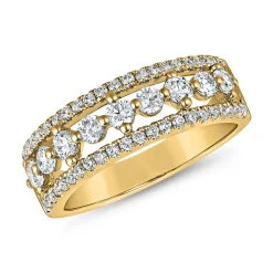 Gravierbarer Ring für Damen aus Gelbgold mit Brillanten BDR0067-GSL