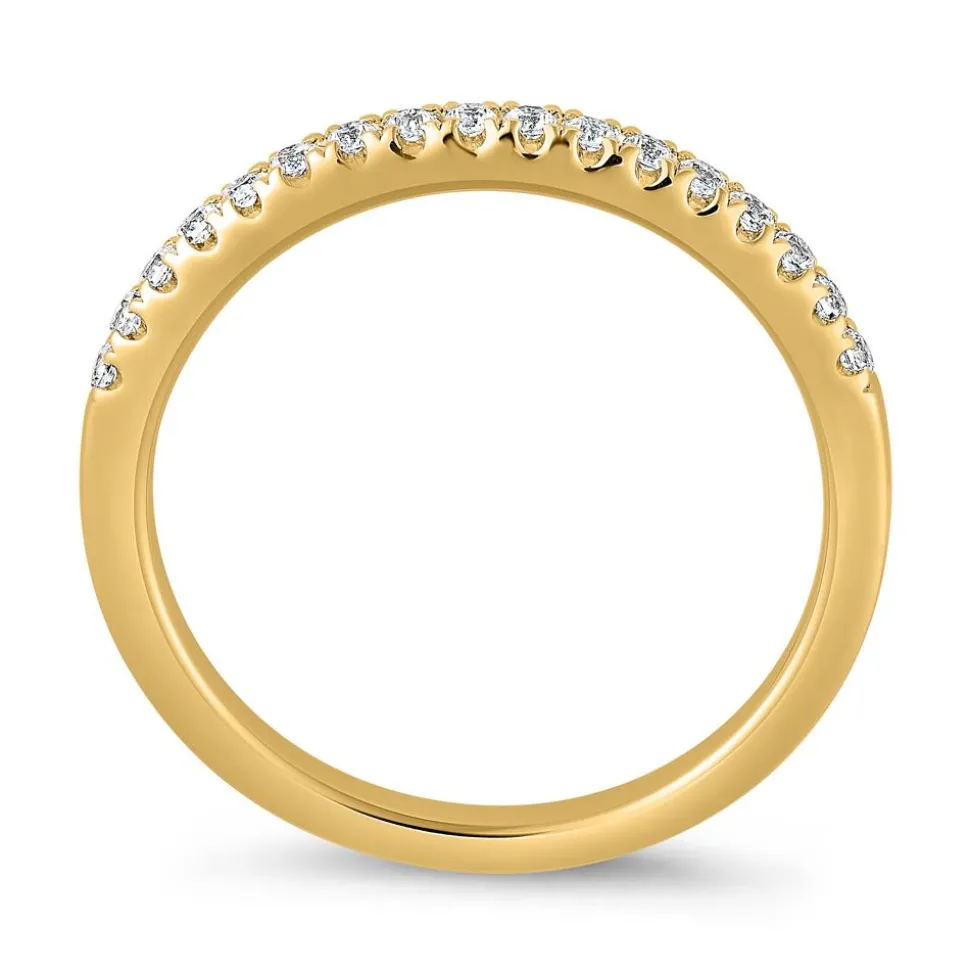 Gravierbarer Ring mit lab grown Diamanten, Gelbgold BDR0071LG-GSL