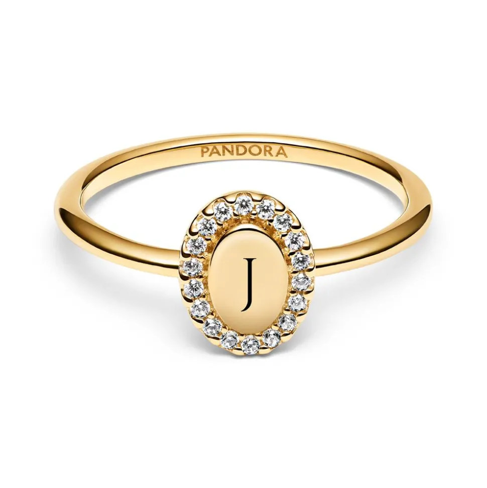 Gravierbarer Timeless Damenring mit Zirkonia, vergoldet 163800C01