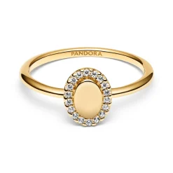 Gravierbarer Timeless Damenring mit Zirkonia, vergoldet 163800C01