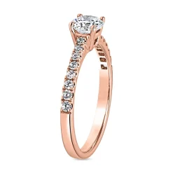 Gravierbarer Verlobungsring mit Diamanten aus Roségold BDR0019-RSL