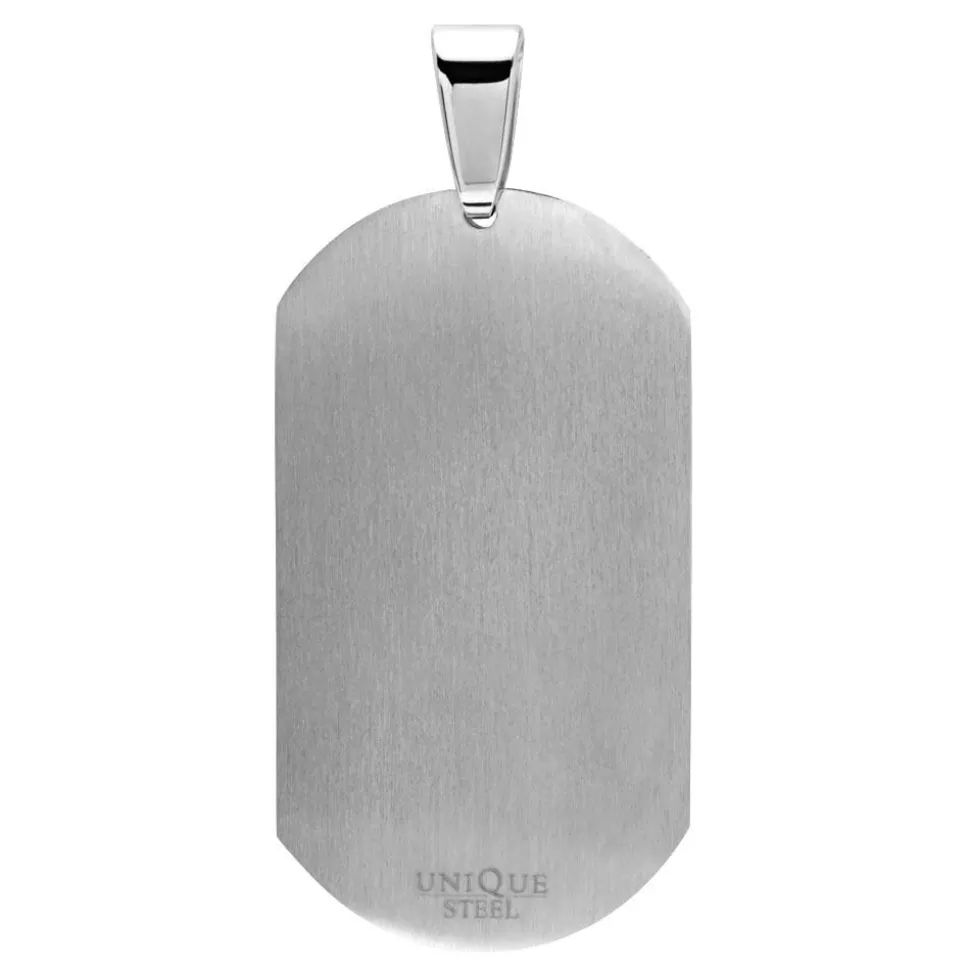 Gravierbares Edelstahl Dogtag mit Zirkonia P5075SL