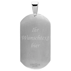 Gravierbares Edelstahl Dogtag mit Zirkonia P5075SL