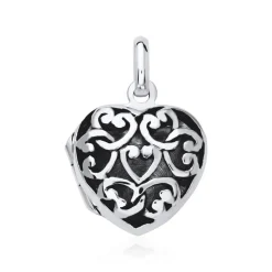 Gravierbares 925er Silber Medaillon Herzen SP0970SL