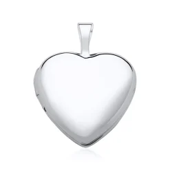 Gravierbares Herz Medaillon aus 585er Weißgold GP0302SL