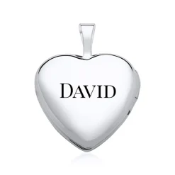 Gravierbares Herz Medaillon aus 585er Weißgold GP0302SL