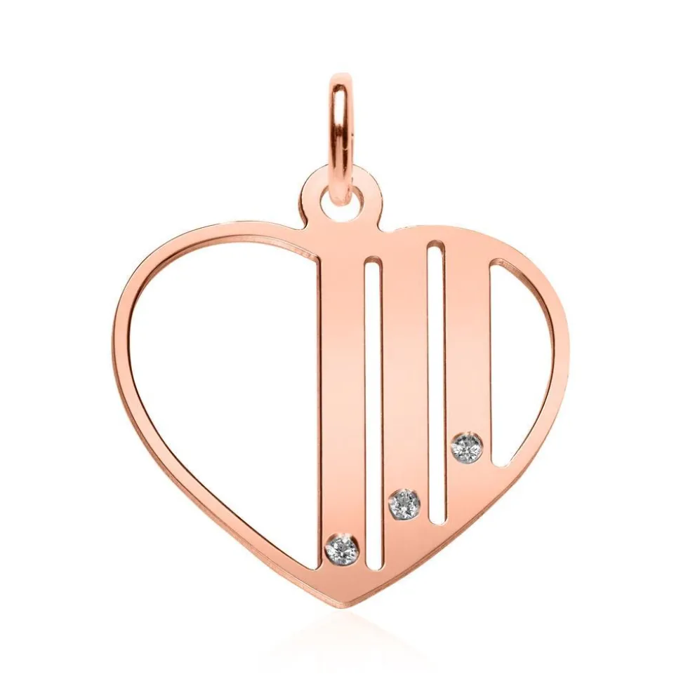 Gravur Anhänger aus 925er Silber, rosé mit Zirkonia SP0988SL