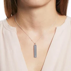 Gravur Anhänger aus 925er Silber mit echtem Diamant SP0886SL