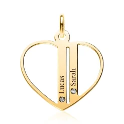 Gravur Anhänger aus Sterlingsilber, vergoldet Zirkonia SP0997SL