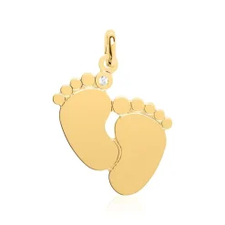 Gravur Anhänger Babyfüße aus vergoldetem Sterlingsilber SP0877SL