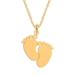 Gravur Anhänger Babyfüße aus vergoldetem Sterlingsilber SP0877SL