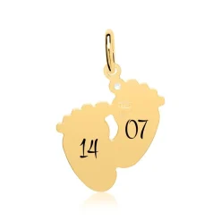 Gravur Anhänger Babyfüße aus vergoldetem Sterlingsilber SP0877SL