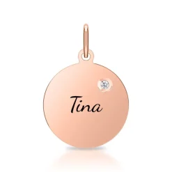 Gravur Anhänger 925er Silber rosévergoldet mit Diamant SP0962SL