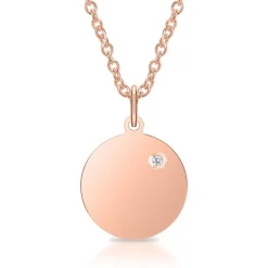 Gravur Anhänger 925er Silber rosévergoldet mit Diamant SP0962SL
