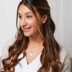 Gravur Anhänger für Damen aus 925er Silber mit Zirkonia SP1005SL