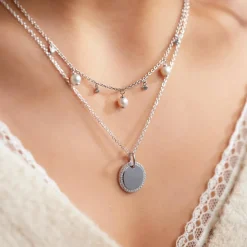 Gravur Anhänger für Damen aus 925er Silber mit Zirkonia SP1005SL