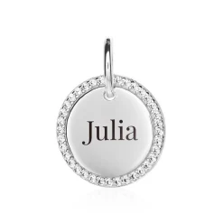 Gravur Anhänger für Damen aus 925er Silber mit Zirkonia SP1005SL