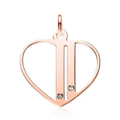 Gravur Anhänger Herz aus 925er Silber, rosé Zirkonia SP0994SL
