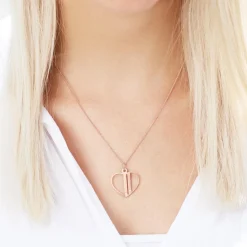 Gravur Anhänger Herz aus 925er Silber, rosé Zirkonia SP0994SL