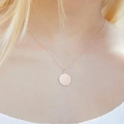 Gravur Anhänger Kreis aus 14K Roségold GP0293SL