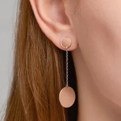 Gravur Damen Ohrstecker aus 925er Silber, vergoldet SE1080-RSL