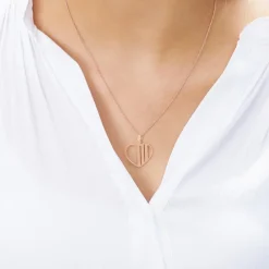 Gravur Herzanhänger aus rosévergoldetem 925er Silber SP0987SL