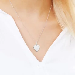 Gravur Herzanhänger aus Sterlingsilber mit Zirkonia SP0980SL