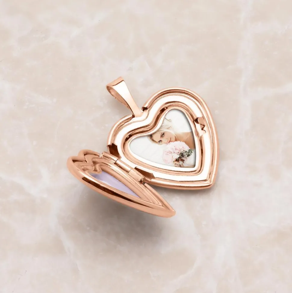 Gravur Medaillon Herz aus 14K Roségold GP0303SL